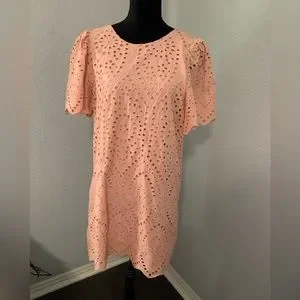 prom dresses flower lace Blush Pink Floral Lace Long Prom Dresses Short Sleeve Formal Dress ARD1989 main image 0